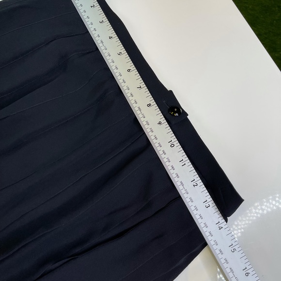 CHANEL 100% Silk All Black Top Skirt Summer Sz 42 - Picture 7 of 15